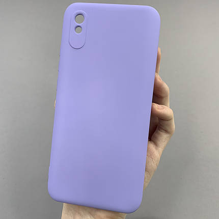 Чохол для Xiaomi Redmi 9A силікон кейс з мікрофіброю чохол на телефон сяомі редмі 9а бузковий o3c, фото 1