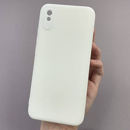 Чохол для Xiaomi Redmi 9A силікон кейс з мікрофіброю чохол на телефон сяомі редмі 9а білий o3c, фото 1