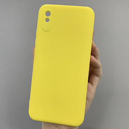Чохол для Xiaomi Redmi 9A силікон кейс з мікрофіброю чохол на телефон сяомі редмі 9а жовтий o3c, фото 1