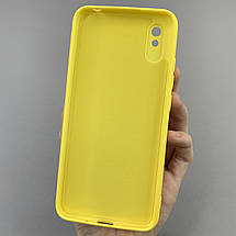 Чохол для Xiaomi Redmi 9A силікон кейс з мікрофіброю чохол на телефон сяомі редмі 9а жовтий o3c, фото 3