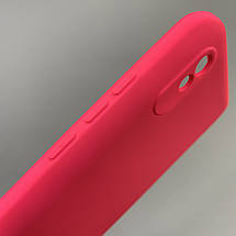 Чохол для Xiaomi Redmi 9A силікон кейс з мікрофіброю чохол на телефон сяомі редмі 9а малиновий o3c, фото 4