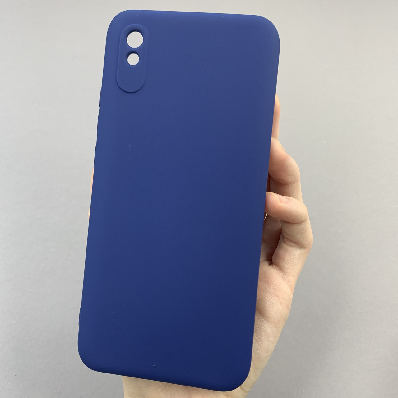Чохол для Xiaomi Redmi 9A силікон кейс з мікрофіброю чохол на телефон сяомі редмі 9а темно-синій o3c