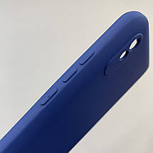 Чохол для Xiaomi Redmi 9A силікон кейс з мікрофіброю чохол на телефон сяомі редмі 9а темно-синій o3c, фото 4