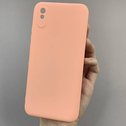 Чохол для Xiaomi Redmi 9A силікон кейс з мікрофіброю чохол на телефон сяомі редмі 9а рожевий o3c, фото 1