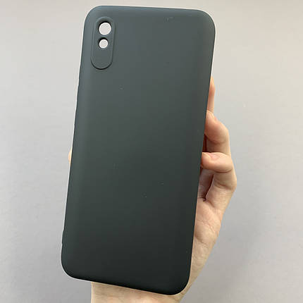 Чохол для Xiaomi Redmi 9A силікон кейс з мікрофіброю чохол на телефон сяомі редмі 9а чорний o3c, фото 1