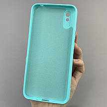 Чохол для Xiaomi Redmi 9A силікон кейс з мікрофіброю чохол на телефон сяомі редмі 9а бірюзовий o3c, фото 3