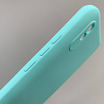 Чохол для Xiaomi Redmi 9A силікон кейс з мікрофіброю чохол на телефон сяомі редмі 9а бірюзовий o3c, фото 4