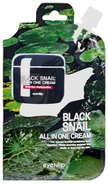 Крем для обличчя з муцином чорного равлика Eyenlip Black Snail All In One Cream 25 г