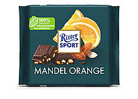 Чорний шоколад із мигдалем та апельсином Ritter Sport Mandel Orange 50% какао Ріттер Спорт 100г