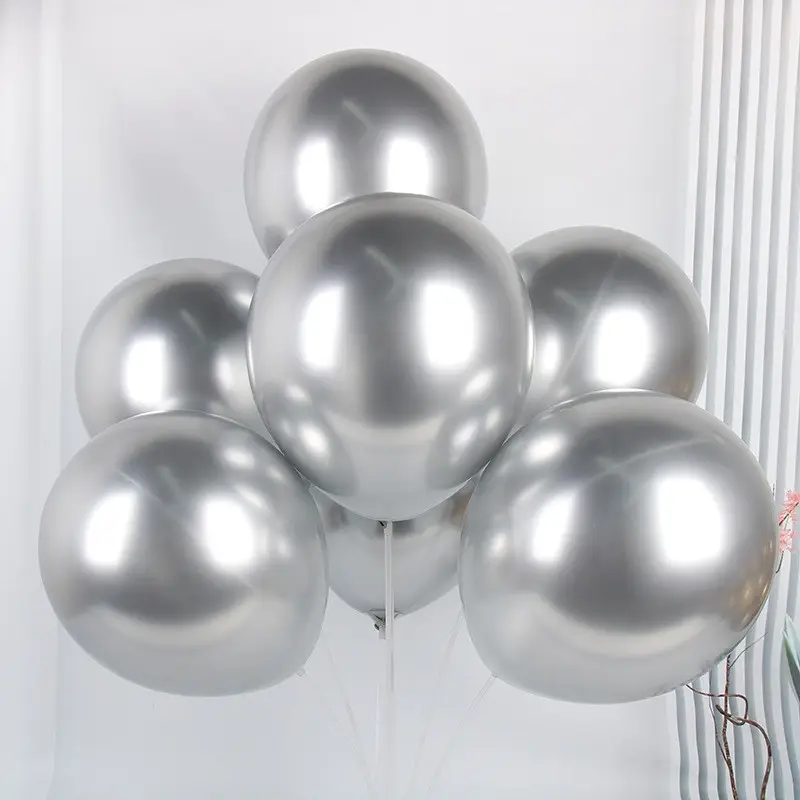 Латексна кулька срібна (silver) хром 12" (30 см.) 1шт.