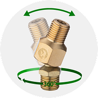 Шарнир поворотный латунь, наружная резьба 1/4- 1/4 РТ-2208 INTERTOOL