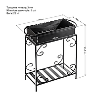 Мангал із дровницею на 9 шампурів 4мм (З ЖАРОМІЦНИМ ПОКРИТТЯМ) М9-4D, фото 8