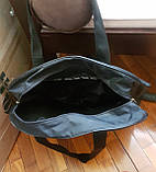 Модна містка чорна сумка унісекс  з написами Yogolns, фото 4