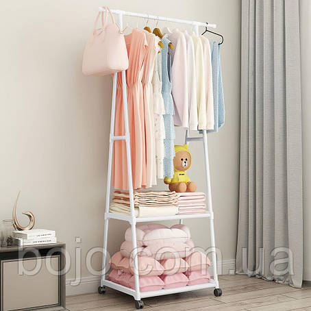 Універсальна міцна підлогова пересувна пересувна вішалка для одягу Coat Rack, Білий (YH6601), фото 1