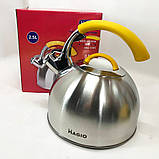 Чайник газовий красивий Magio, Чайник зі свистком для електричної плити для газової комфорки AC-85, фото 10