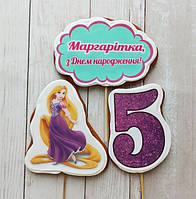 Набор№11 пряники принцессы Диснея съедобные топперы в торт фигурки Рапунцель декор украшения