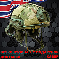 Шлем TOR Fast с наушниками М32 КОМПЛЕКТ ЧЕБУРАШКА FAST Helmet NIJ IIIA (M-L) UHMWPE