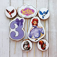 Набір №3 принцеса Софія прекрасна пряники їстівні топпери фігурки персонажі герої для торта