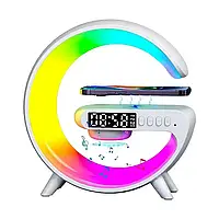 Настольная смарт лампа ночник G63 RGB G-Smart Light с беспроводной зарядкой 10W и Bluetooth кол1онкой 15 см