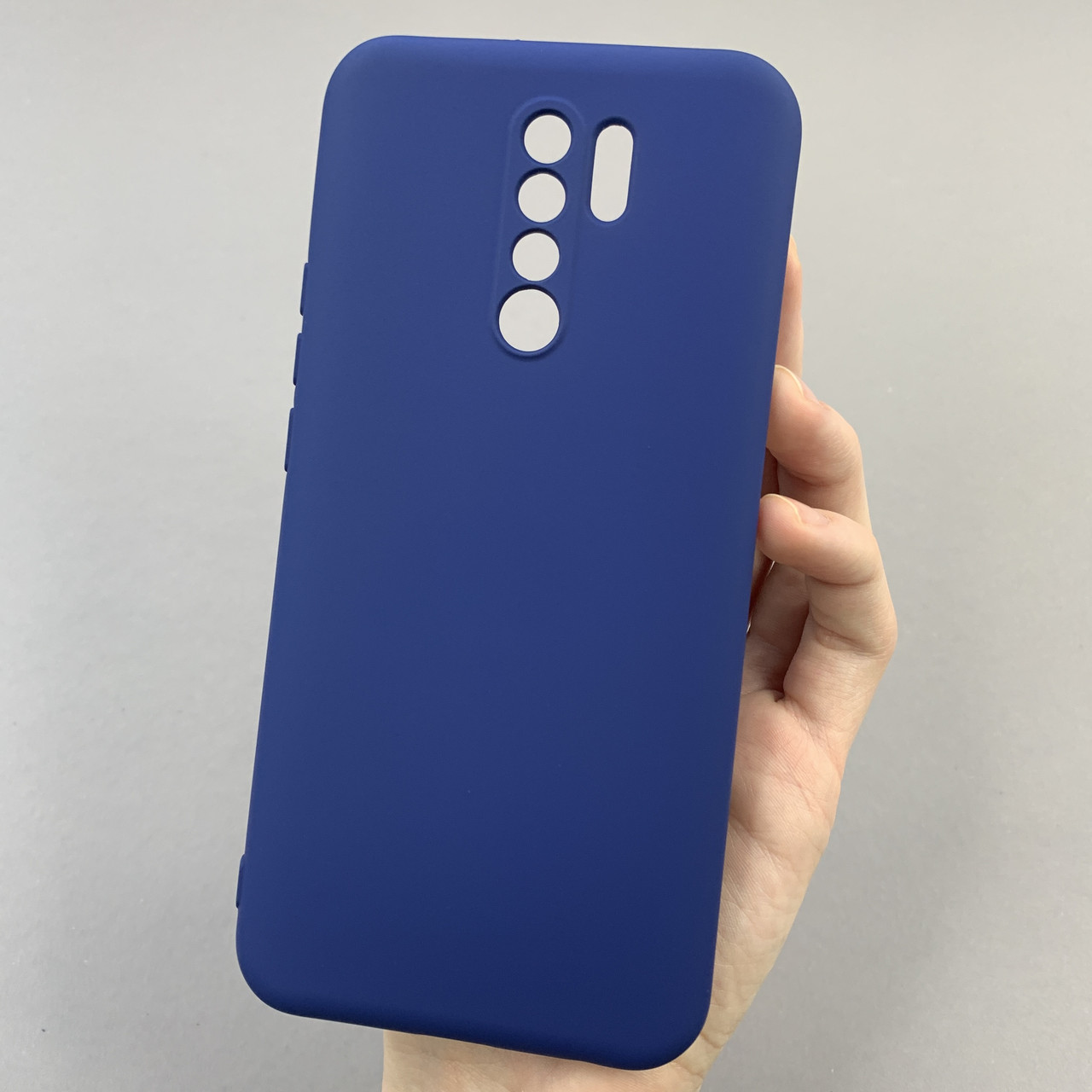 Чохол для Xiaomi Redmi 9 силікон кейс з мікрофіброю чохол на телефон сяомі редмі 9 темно-синій o3c