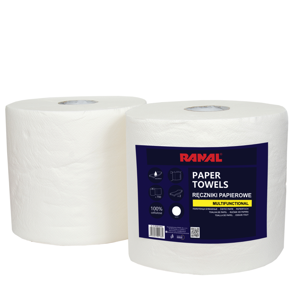 Протирочний папір Ranal 2-х шаровий 24х24 см 700 відривів, фото 1