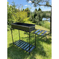 Мангал із дровницею на 12 шампурів 3мм (З ЖАРОМІЦНИМ ПОКРИТТЯМ) М12-3D, фото 7