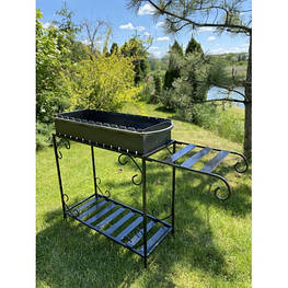 Мангал із дровницею на 12 шампурів 4мм (З ЖАРОМІЦНИМ ПОКРИТТЯМ)  М12-4D