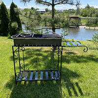 Мангал із дровницею на 12 шампурів 4мм (З ЖАРОМІЦНИМ ПОКРИТТЯМ)  М12-4D, фото 2