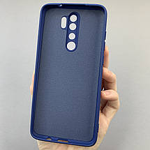 Чохол для Xiaomi Redmi Note 8 Pro силікон кейс з мікрофіброю чохол на сяомі редмі нот 8 про темно-синій o3c, фото 3