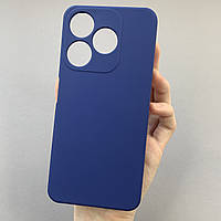 Чохол для Tecno Spark 10 (KI5q) силікон кейс з мікрофіброю чохол телефон техно спарк 10 темно-синій o3c