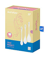 Набір йоні намистин Satisfyer Yoni Power 1 White, діаметр 2-2,5-3 см, вага 22-46-74гр