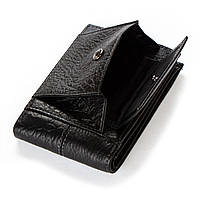 Кошелек портмоне мужской кожаный черный магнит зажим для купюр с монетницей на кнопке снаружи Bretton 168-L24B