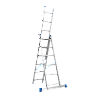 Лестница-стремянка алюминиевая универсальная трехсекционная Меткас 3х6 (3.37 м)