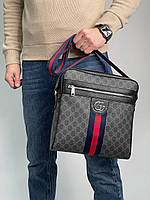 Мужская сумка через плечо из кожи Gucci Ophidia GG Large Messenger Bag