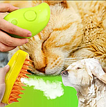 Щітка Гребінець з Паром для сухого та вологого вичісування Шерсті тварин 3 в 1 Cat Brush Жовта, фото 10