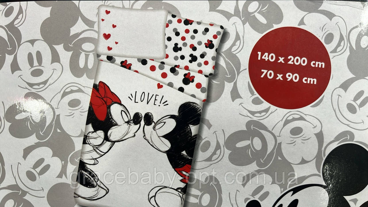 Дитяча постільна білизна оптом, 140*200+70*90 см, Disney, № 1226