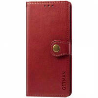 Чехол-книжка Oppo A17/A17K- GETMAN Gallant кожаный красный
