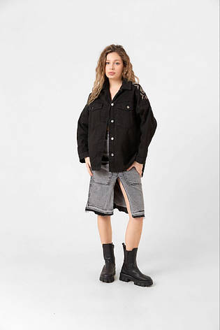 Молодіжна сорочка з вишивкою, піджак, в чорному кольорі. Розміри S, M, L., фото 3