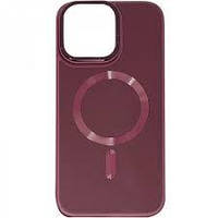 Чехол Apple iPhone 15 Pro Max- кожаный Bonbon Leather Metal Style with MagSafe сливовый