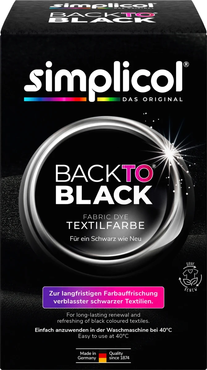 Текстильна фарба для оновлення кольору Simplicol Back to Black, 400 г