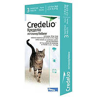 Кределио Credelio таблетки от блох, клещей, глистов для кошек весом от 2 до 8 кг, 3 таблетки