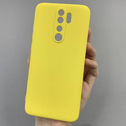 Чохол для Xiaomi Redmi Note 8 Pro силікон кейс з мікрофіброю чохол на сяомі редмі нот 8 про жовтий o3c, фото 1