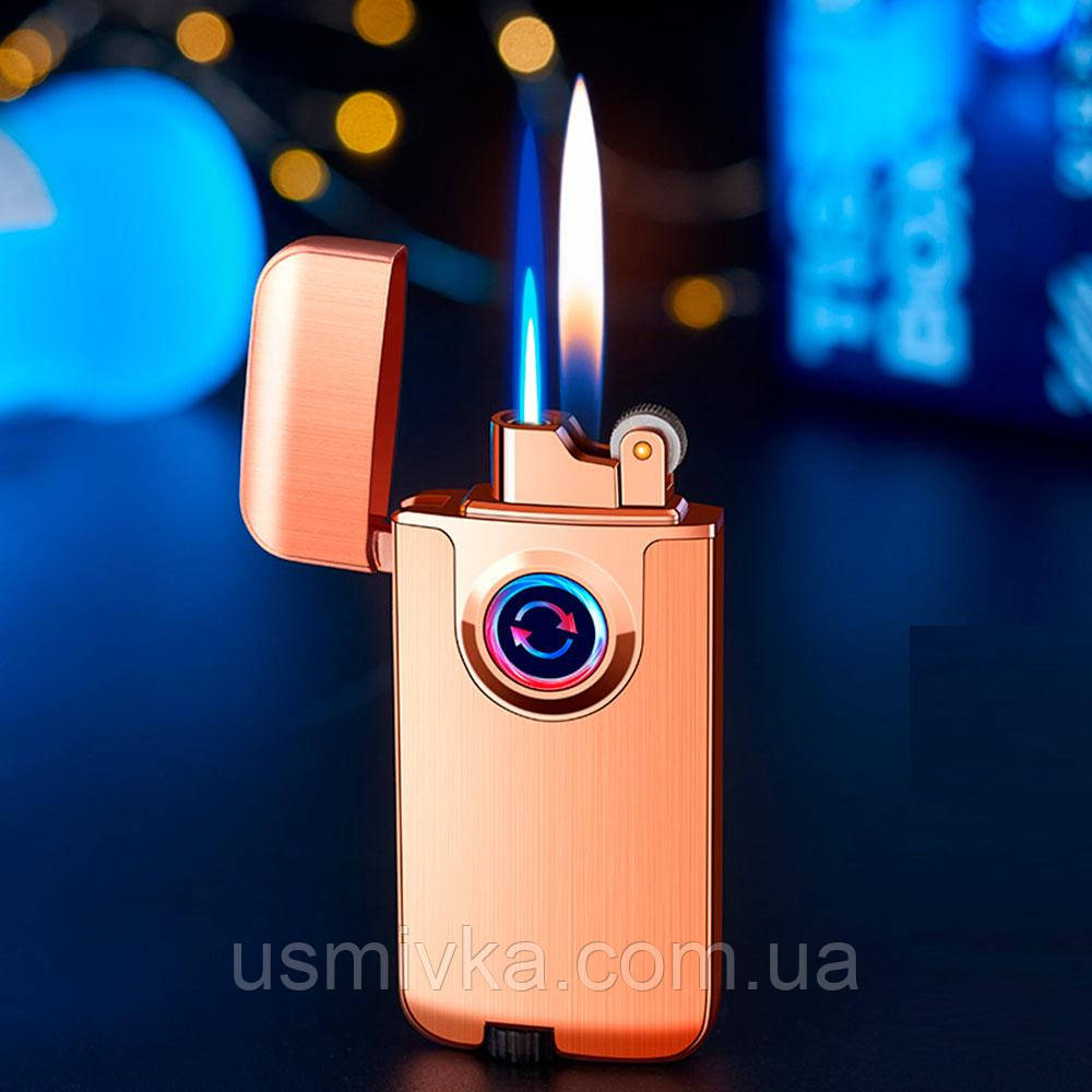 Зажигалка форсунка + кремниевая, двухрежимная зажигалка в подарочной упаковке US704Gold - фото 1 - id-p2114067962