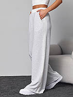 Женские трикотажные брюки с лампасами S, Светло-серый