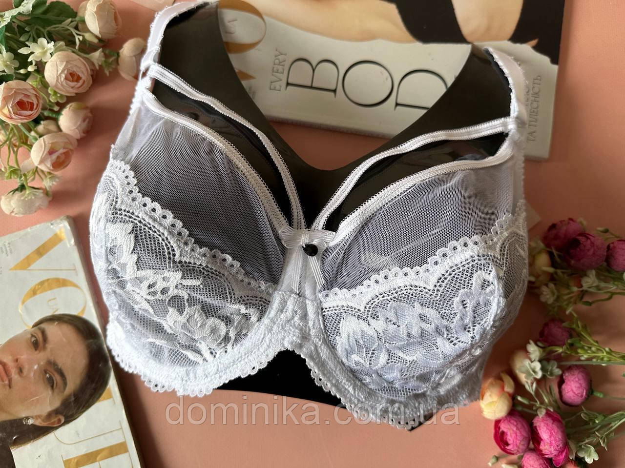 75/85D Білий прозорий бюстгальтер без поролону на 4 розмір