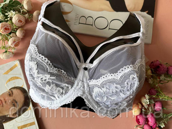 75/85D Білий прозорий бюстгальтер без поролону на 4 розмір, фото 1