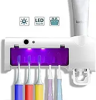Автоматический диспенсер для зубной пасты и щеток Multi-function Toothbrush sterilizer W79, фиолетовый
