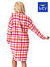 Фланелева нічна сорочка халат на гудзиках KEY LND 437 B23, Зручна домашня сукня, фото 4