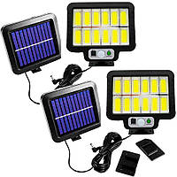 Набор 2шт Уличный LED фонарь с солнечной панелью и датчиком движения BL-T90-12COB / Прожектор аккумуляторный