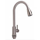 Кухонна мийка Lidz H6350L 3.0/1.0 мм Brush + Змішувач для кухні Lidz Aria 015FL висувним виливом, фото 8